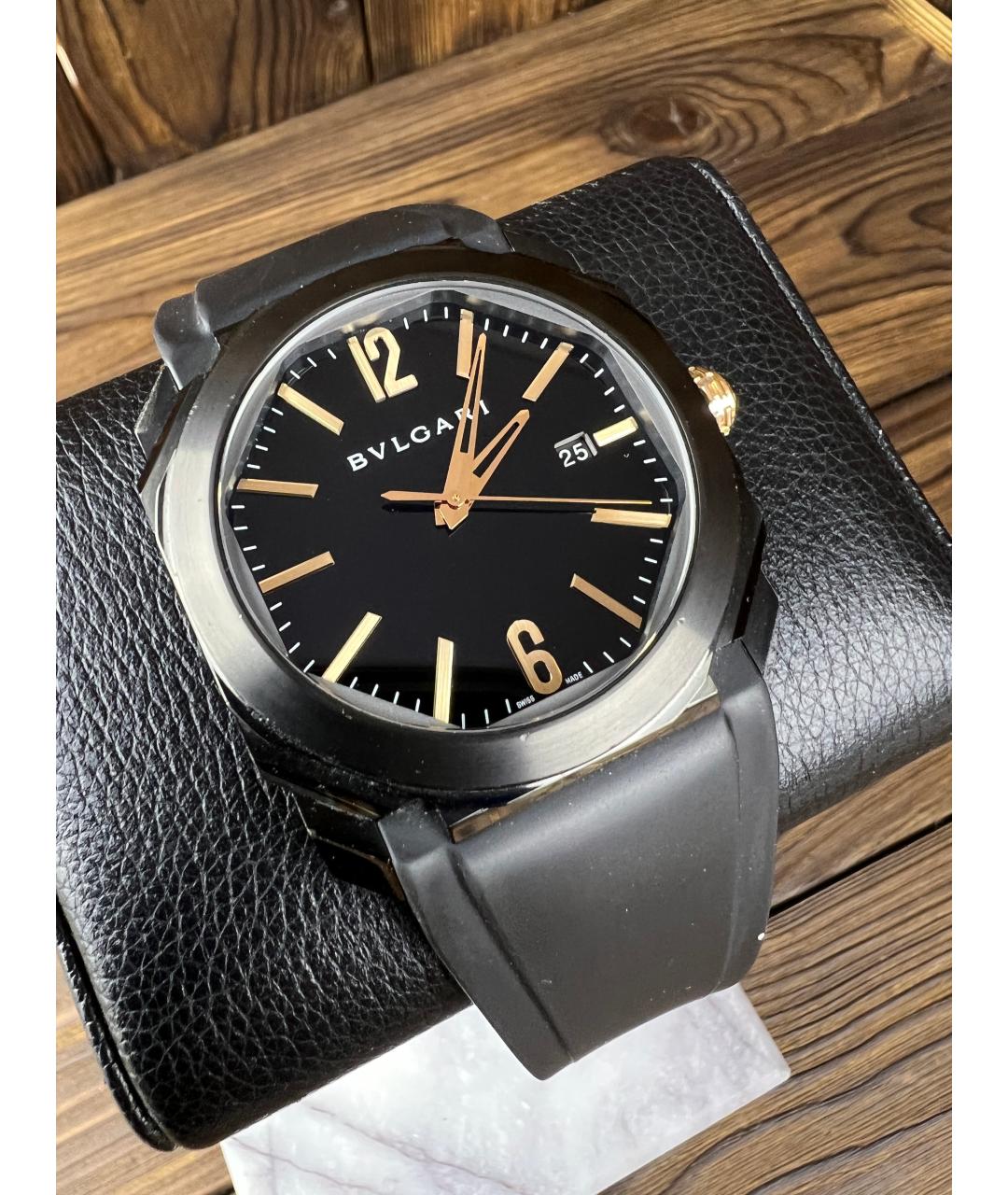 BVLGARI Черные часы, фото 3