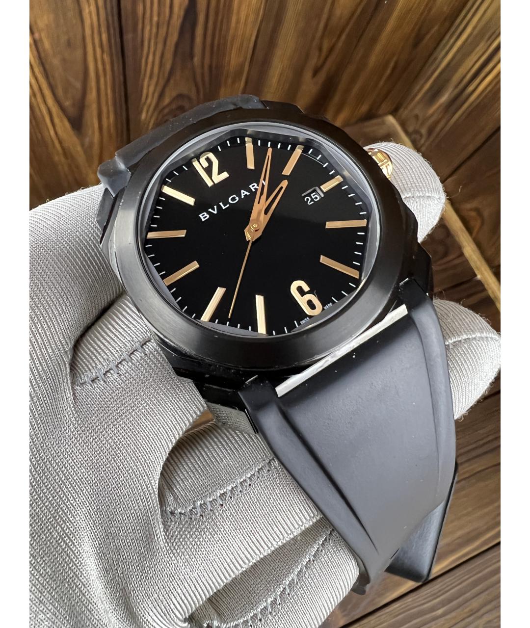 BVLGARI Черные часы, фото 6