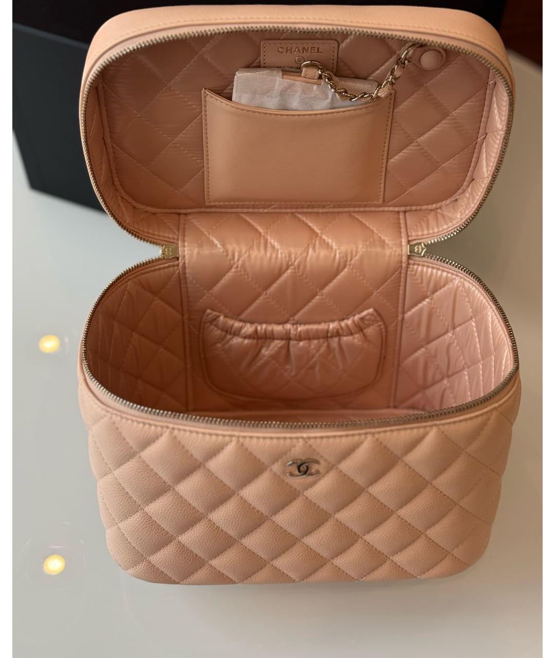 CHANEL Розовая кожаная косметичка, фото 3
