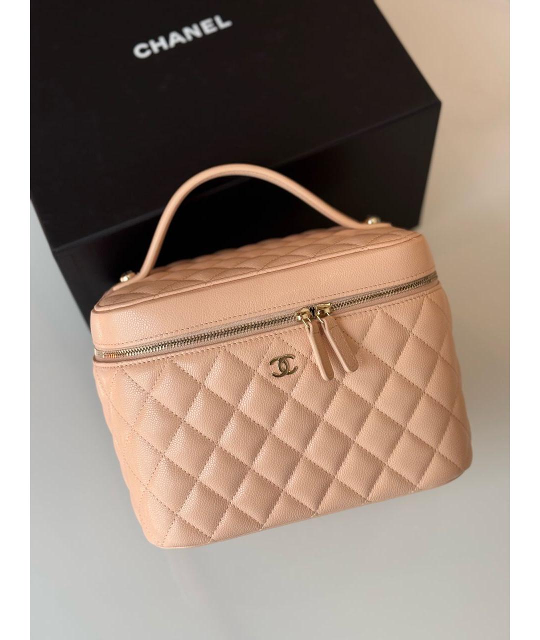 CHANEL Розовая кожаная косметичка, фото 2