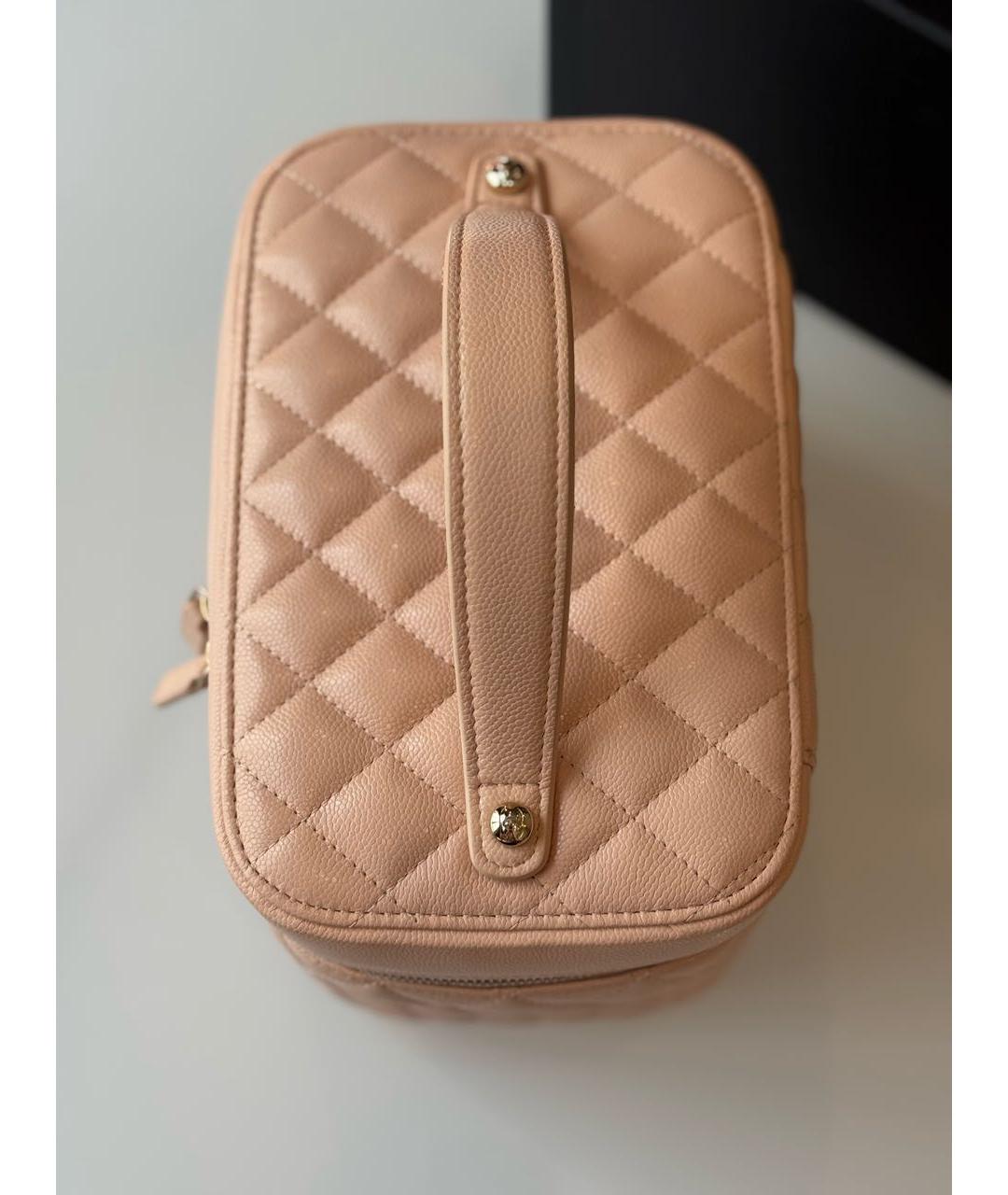 CHANEL Розовая кожаная косметичка, фото 7