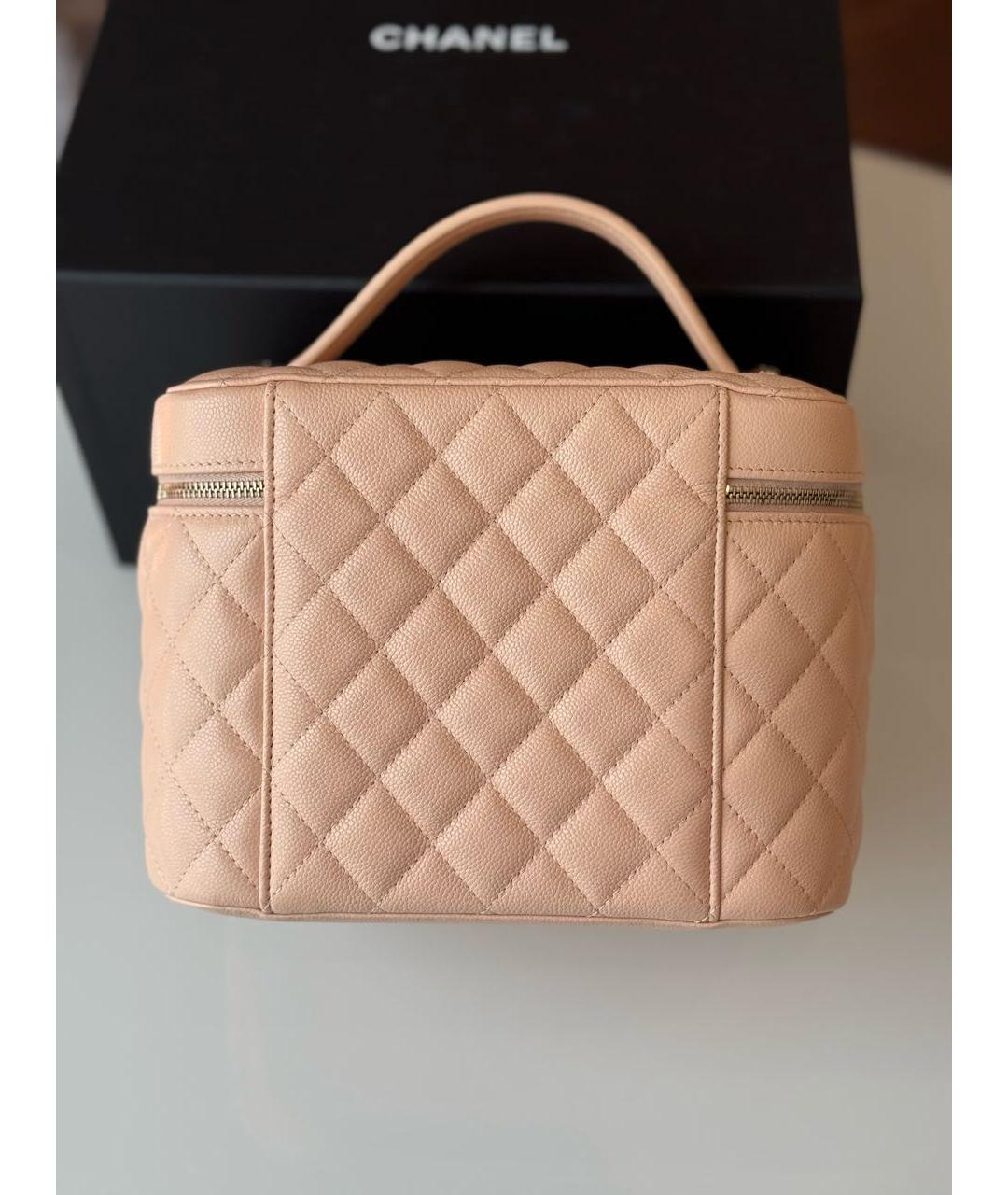 CHANEL Розовая кожаная косметичка, фото 5