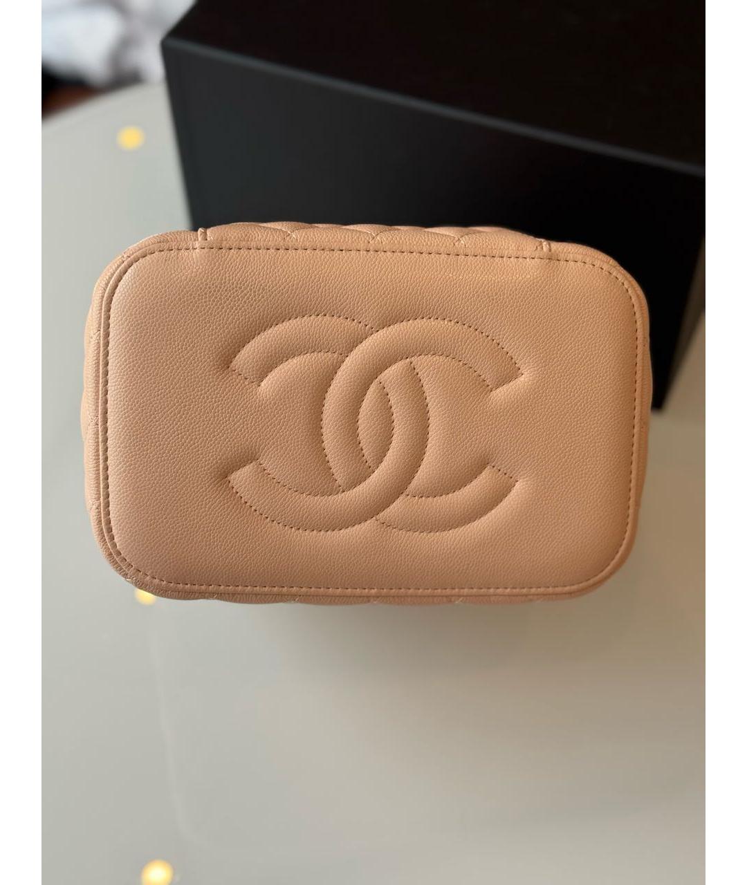 CHANEL Розовая кожаная косметичка, фото 4