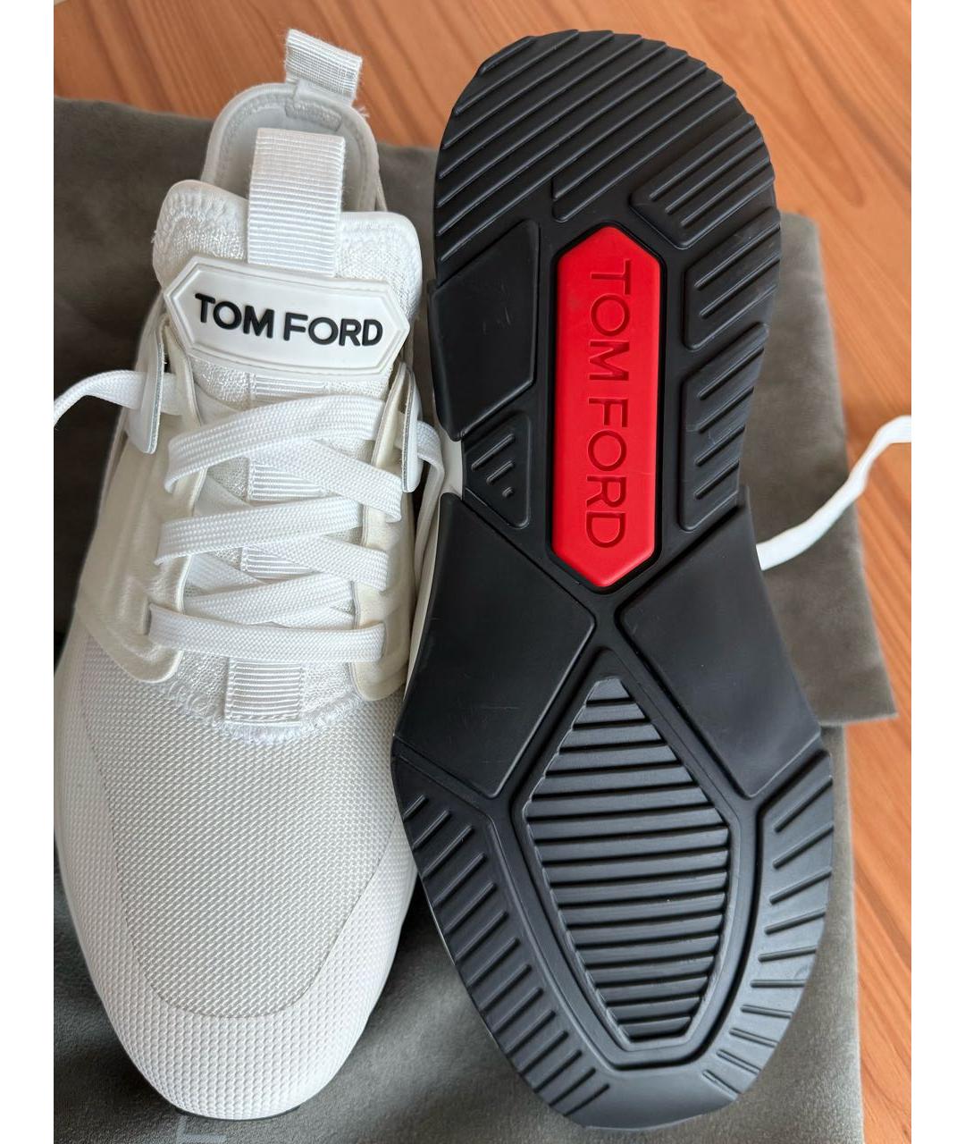 TOM FORD Белые синтетические низкие кроссовки / кеды, фото 3