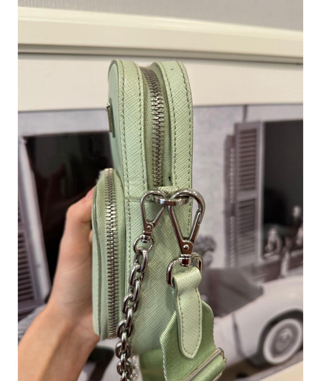 PRADA Салатовая кожаная сумка через плечо, фото 4