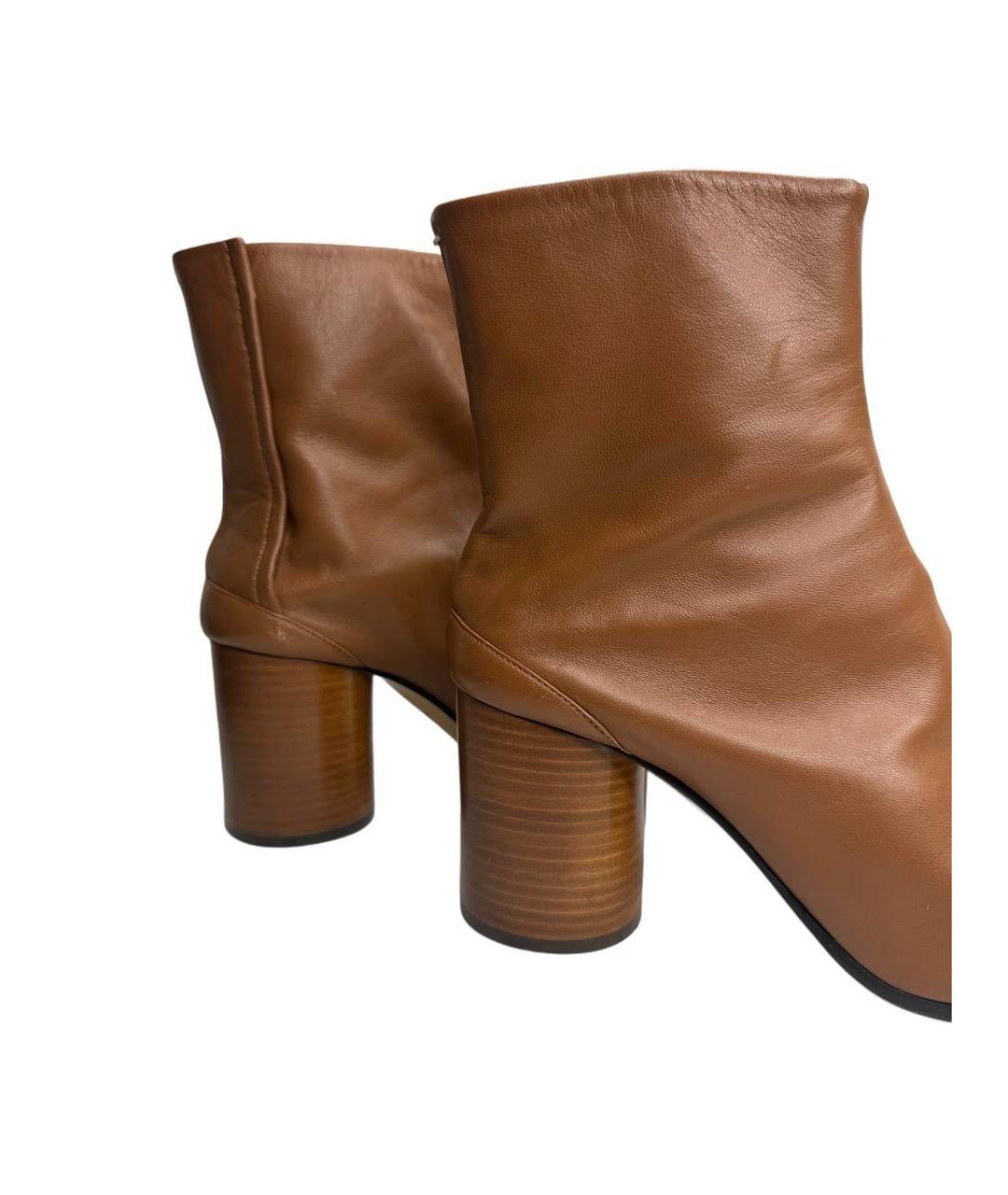 MAISON MARGIELA Коричневые кожаные ботильоны, фото 5