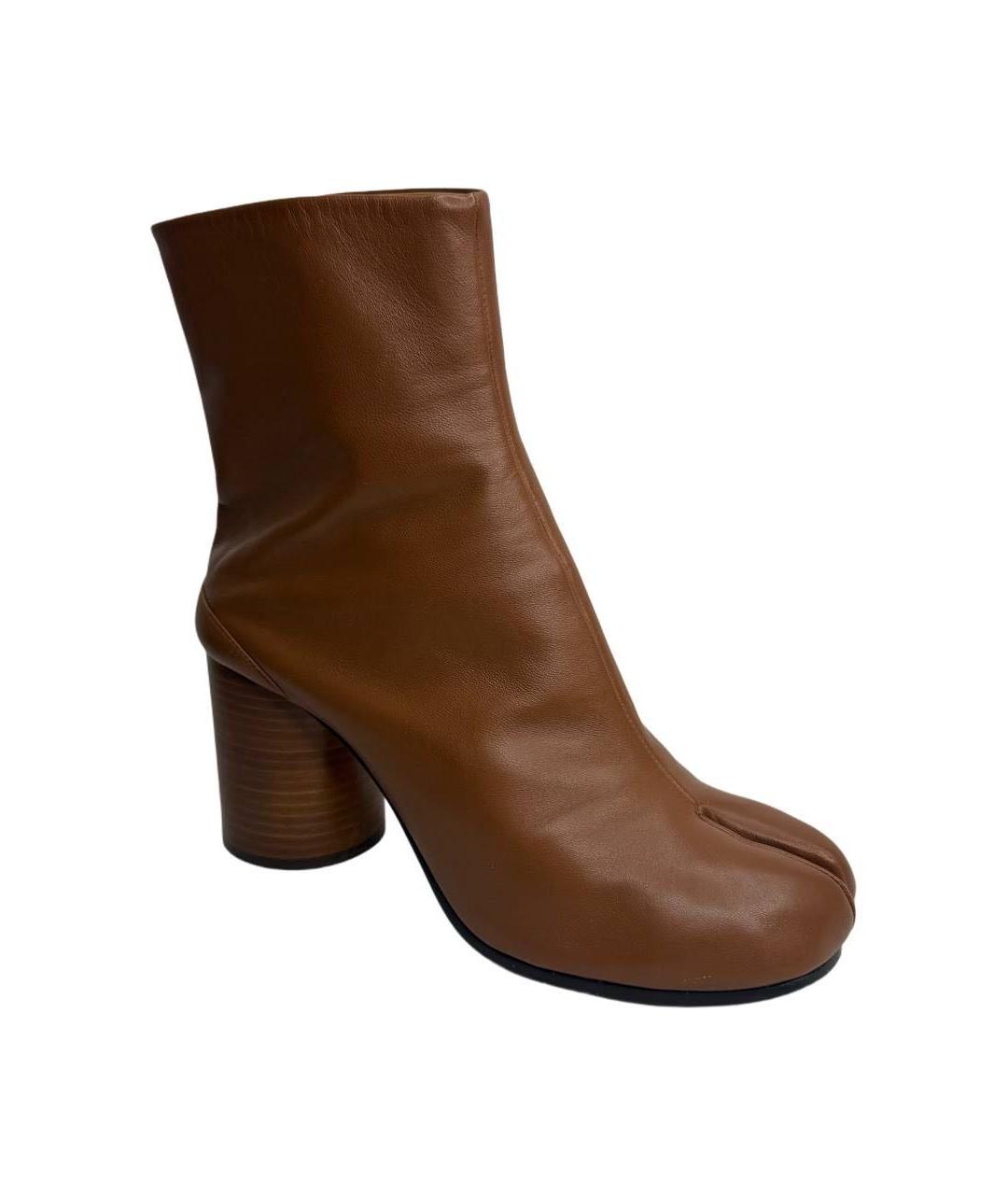 MAISON MARGIELA Коричневые кожаные ботильоны, фото 9