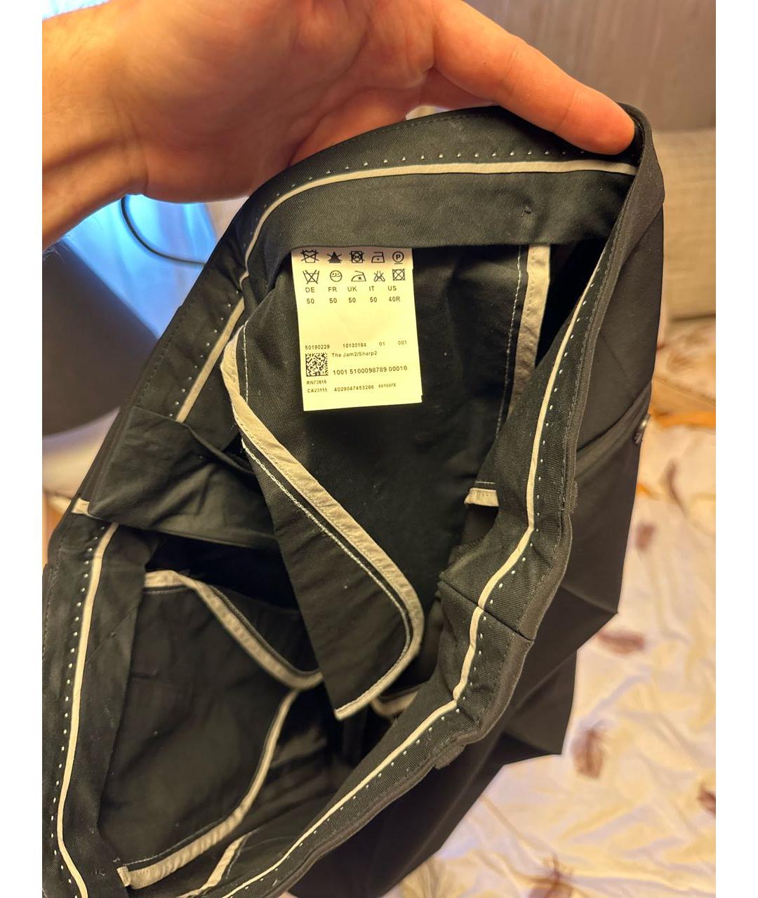 HUGO BOSS Черные вискозные классические брюки, фото 5