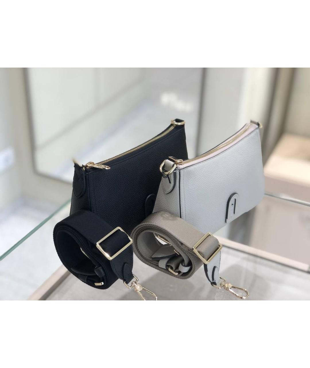 FURLA Черная кожаная сумка через плечо, фото 3