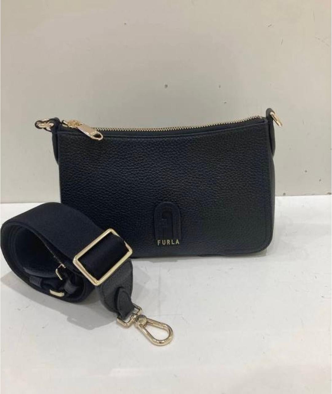 FURLA Черная кожаная сумка через плечо, фото 4