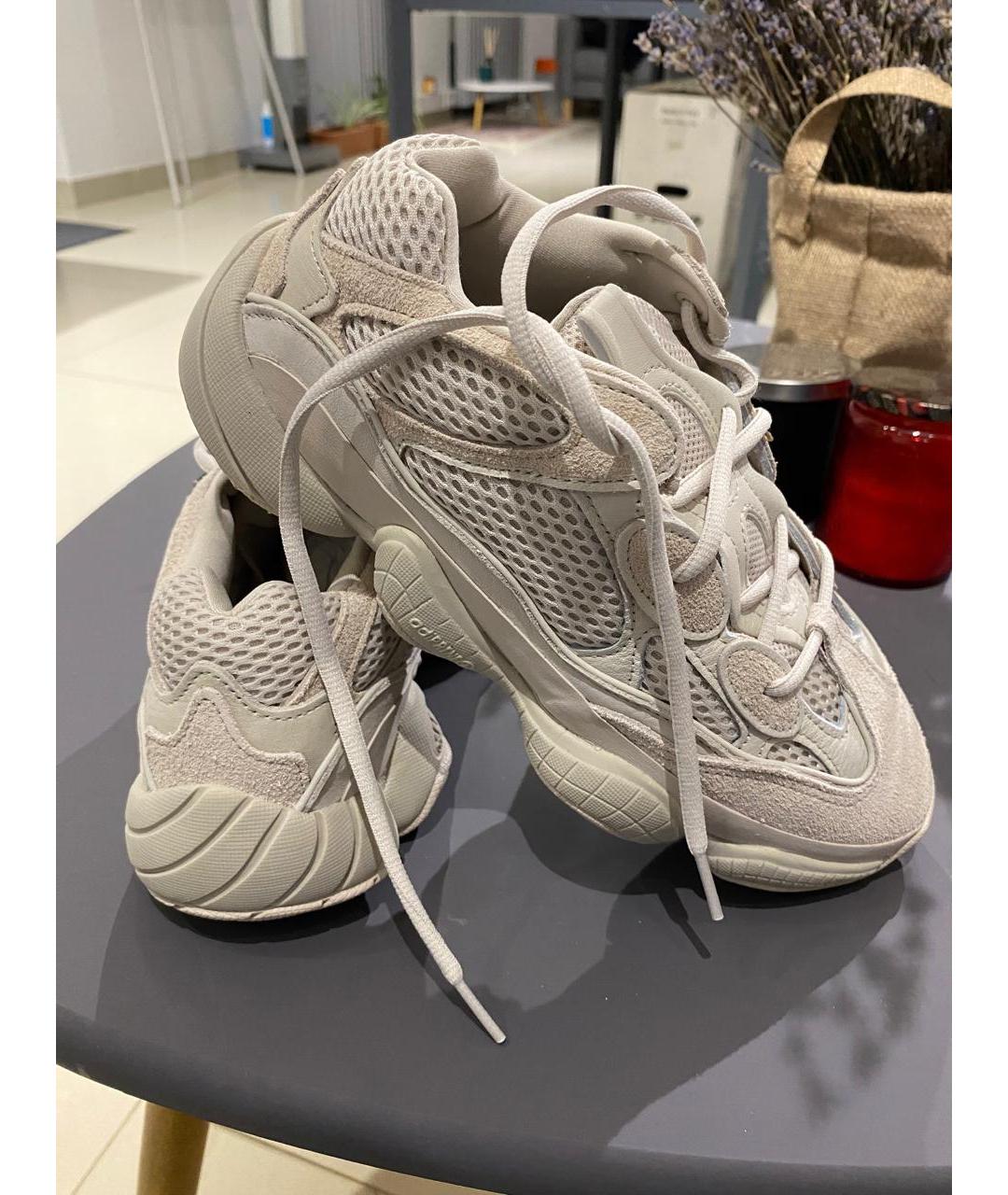 ADIDAS YEEZY Бежевые замшевые кроссовки, фото 7