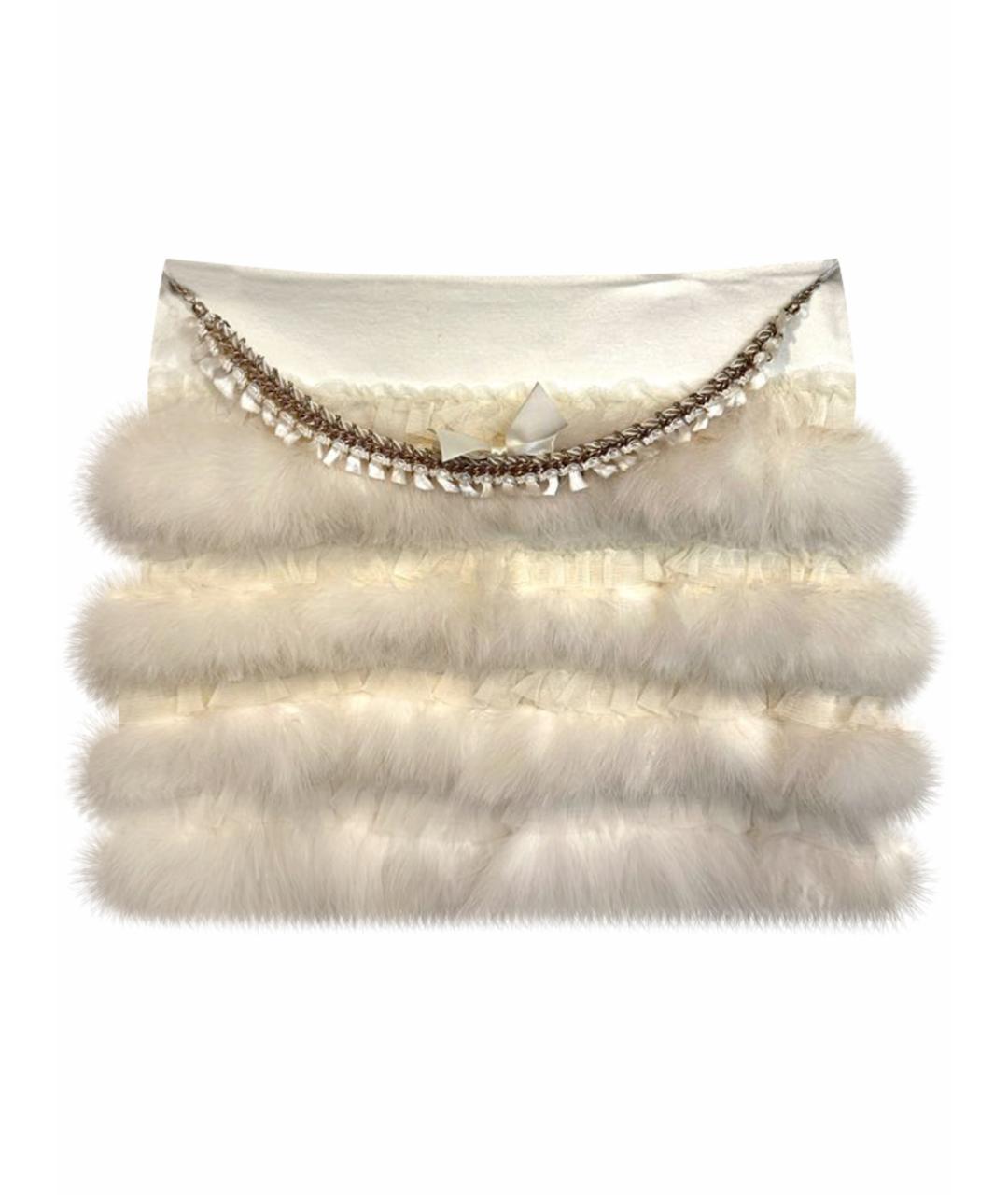 MISS BLUMARINE Белая хлопковая юбка, фото 1