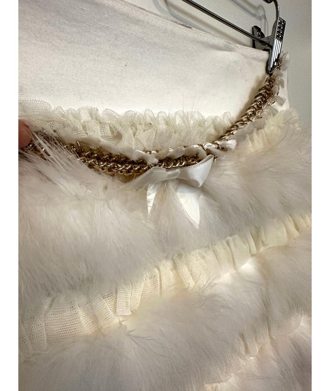 MISS BLUMARINE Белая хлопковая юбка, фото 3