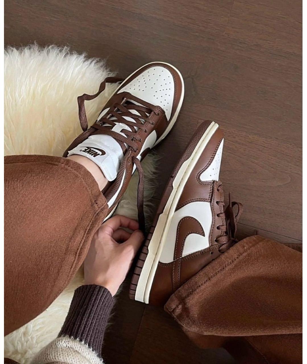 NIKE Коричневые кожаные кроссовки, фото 2