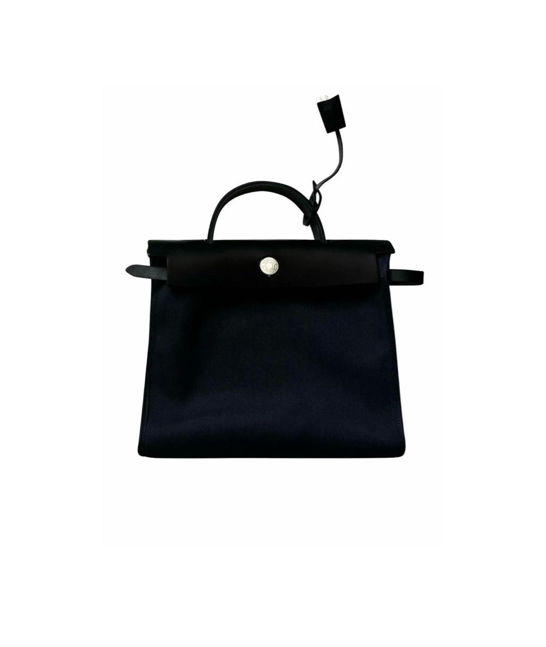 HERMES Темно-синяя тканевая сумка через плечо, фото 1