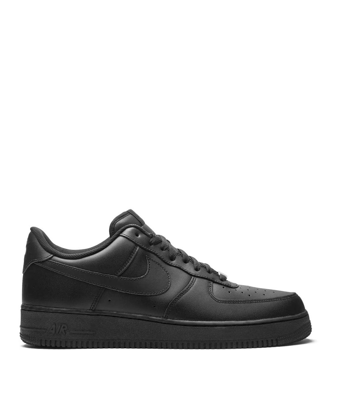 NIKE Черные кожаные низкие кроссовки / кеды, фото 7