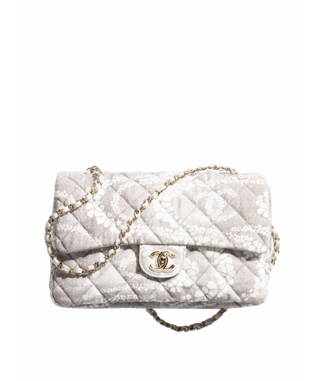 CHANEL Серая тканевая сумка через плечо, фото 1