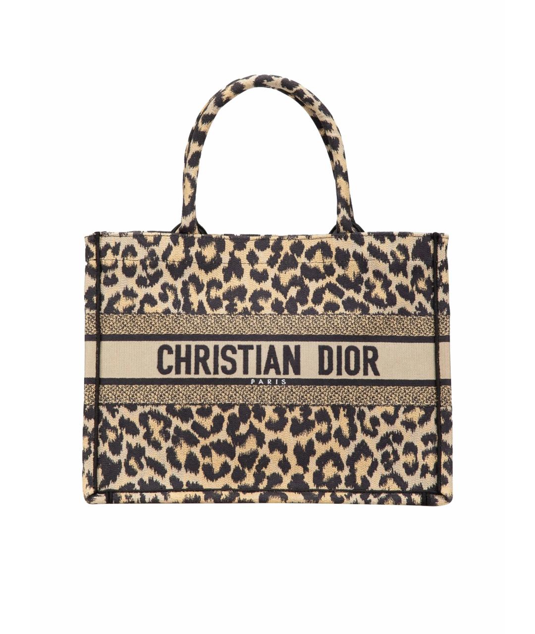 CHRISTIAN DIOR Коричневая жаккардовая сумка тоут, фото 1