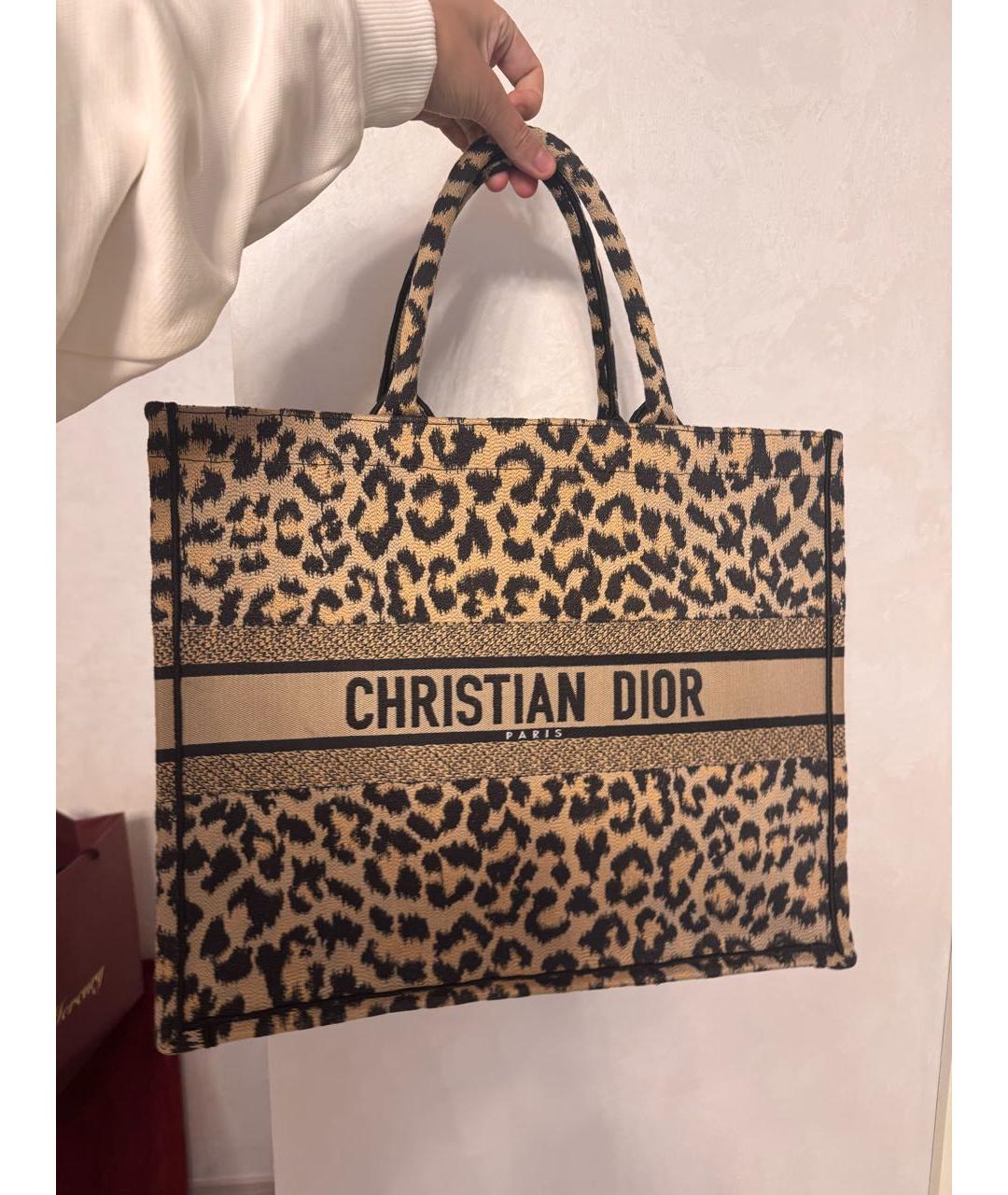 CHRISTIAN DIOR Коричневая жаккардовая сумка тоут, фото 6