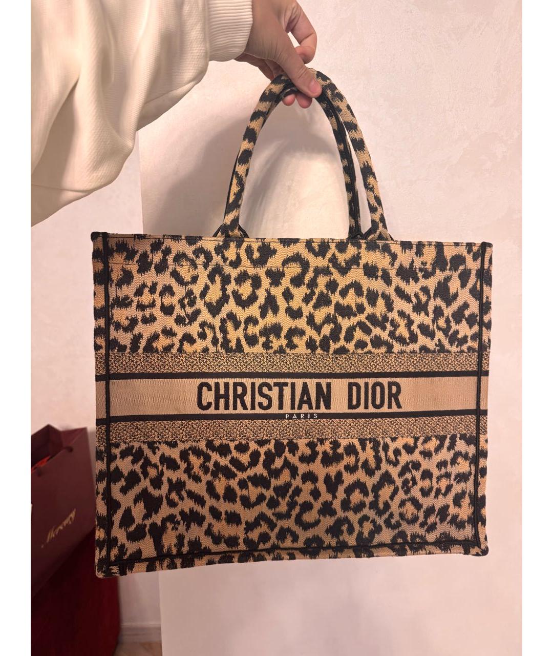 CHRISTIAN DIOR Коричневая жаккардовая сумка тоут, фото 2