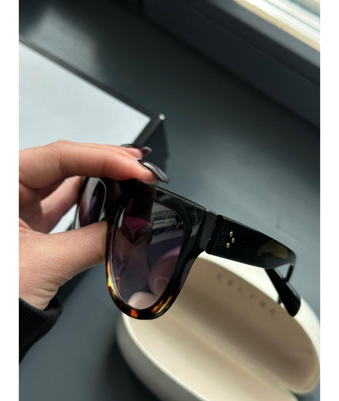 CELINE Черные пластиковые солнцезащитные очки, фото 3