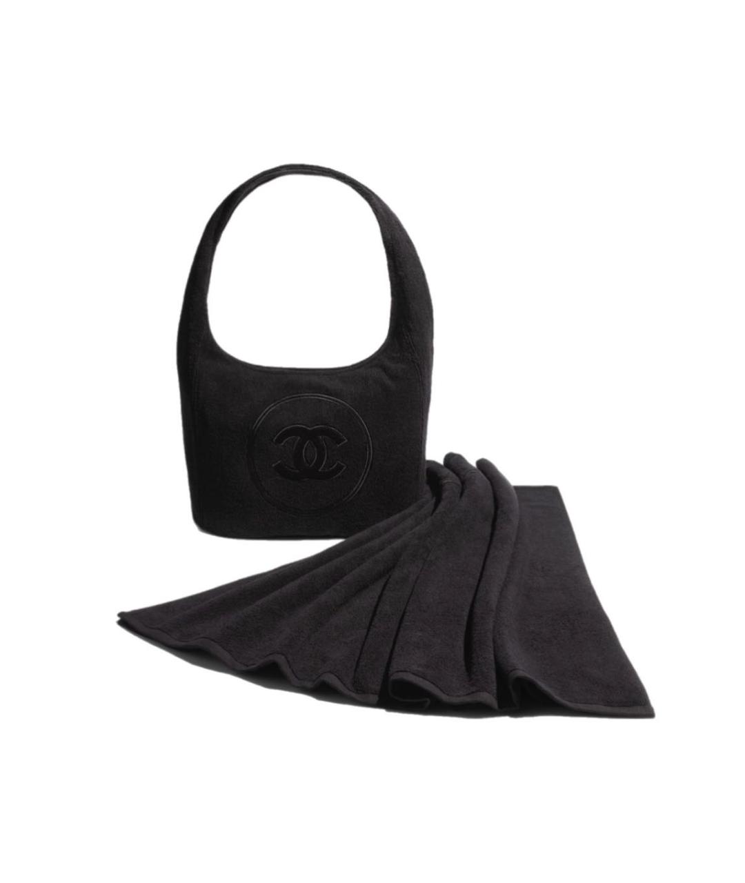 CHANEL Черная хлопковая пляжная сумка, фото 1