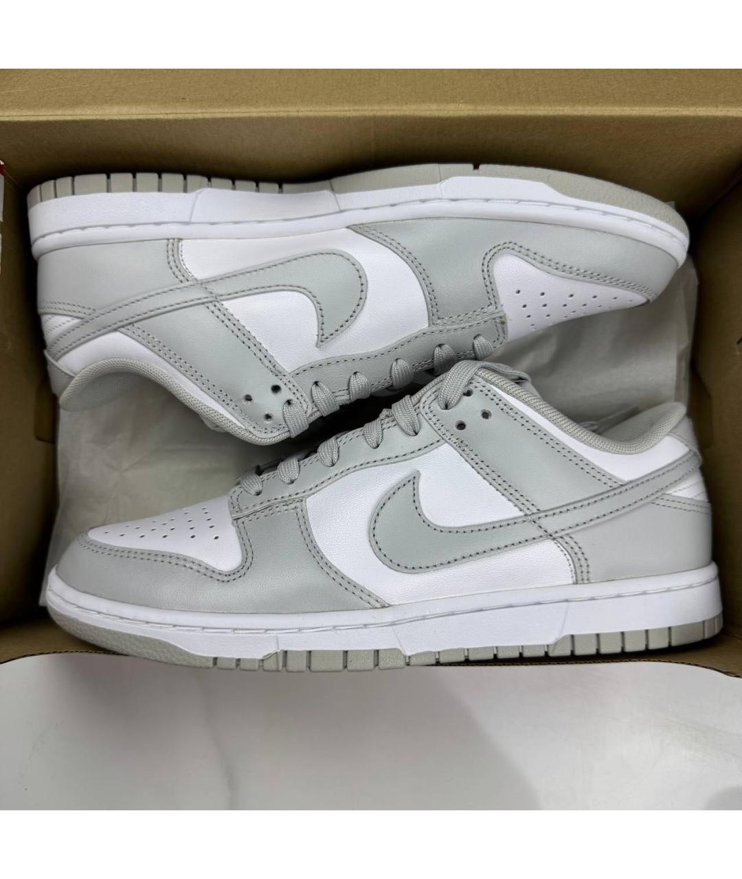 NIKE Серые кожаные низкие кроссовки / кеды, фото 4