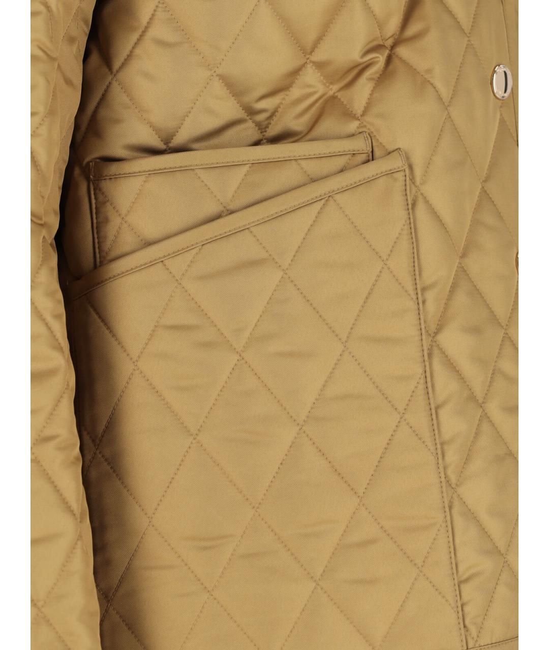 BURBERRY Горчичная полиэстеровая куртка, фото 5