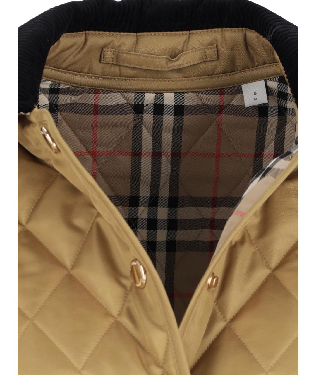 BURBERRY Горчичная полиэстеровая куртка, фото 4