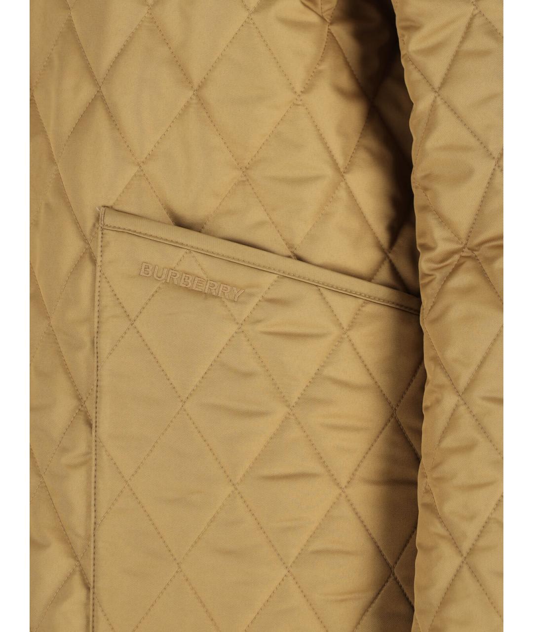 BURBERRY Горчичная полиэстеровая куртка, фото 3