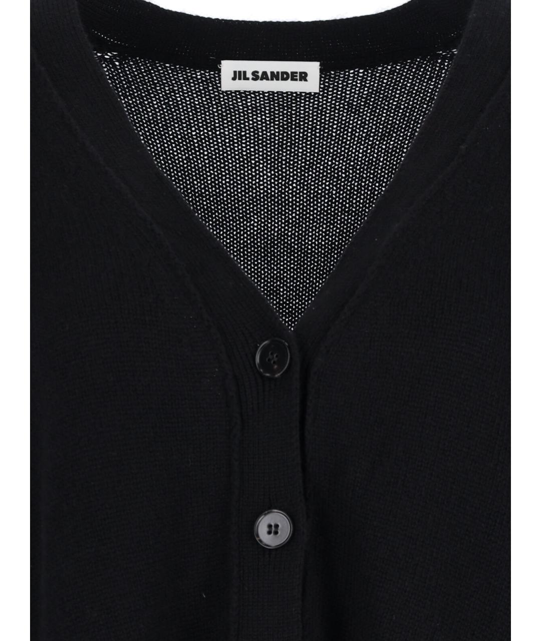 JIL SANDER Черный кашемировый кардиган, фото 3