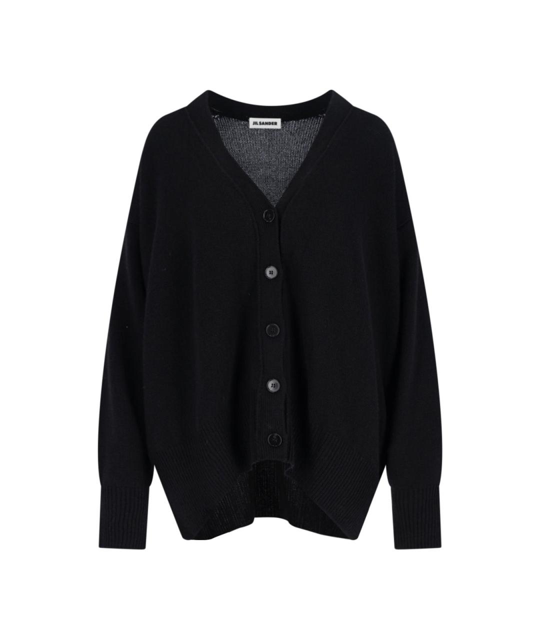 JIL SANDER Черный кашемировый кардиган, фото 1