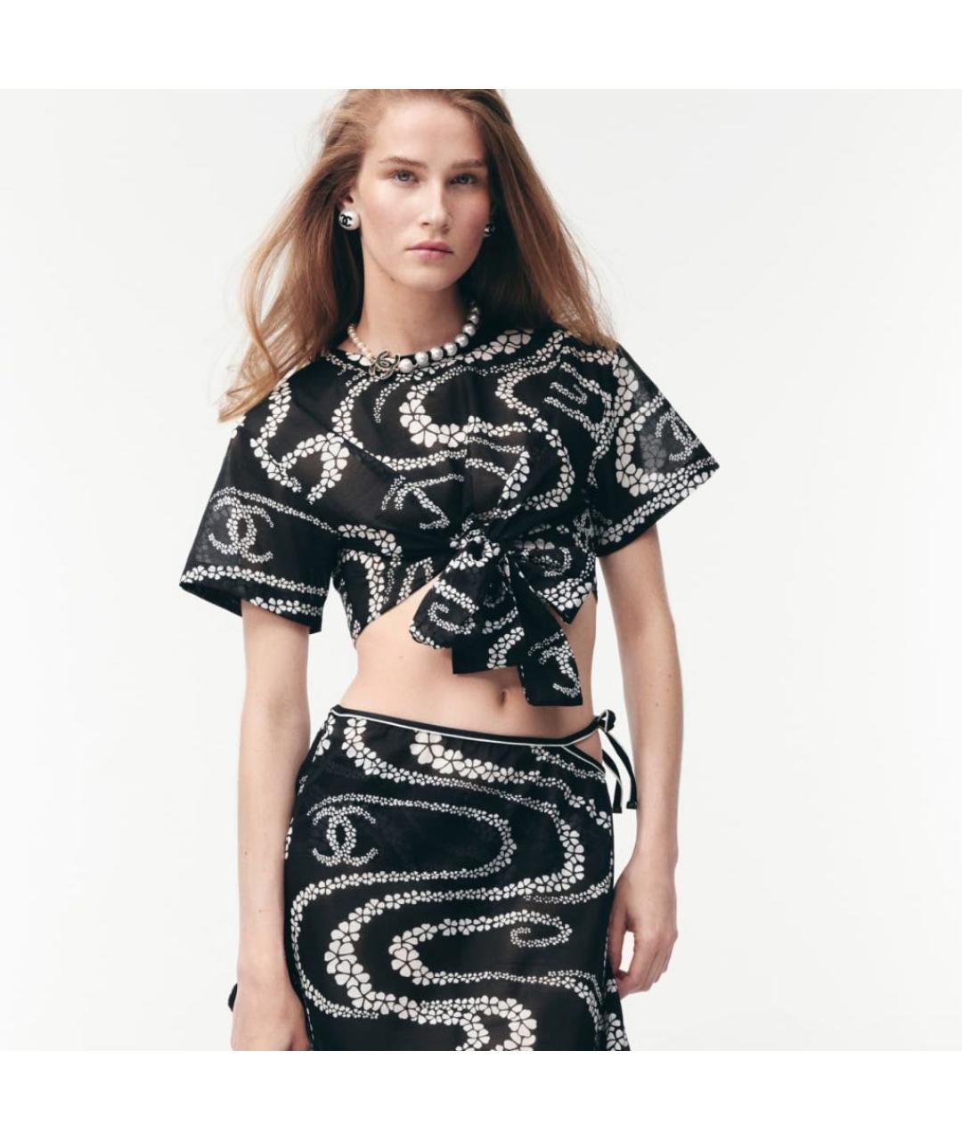 CHANEL Черная хлопковая блузы, фото 4
