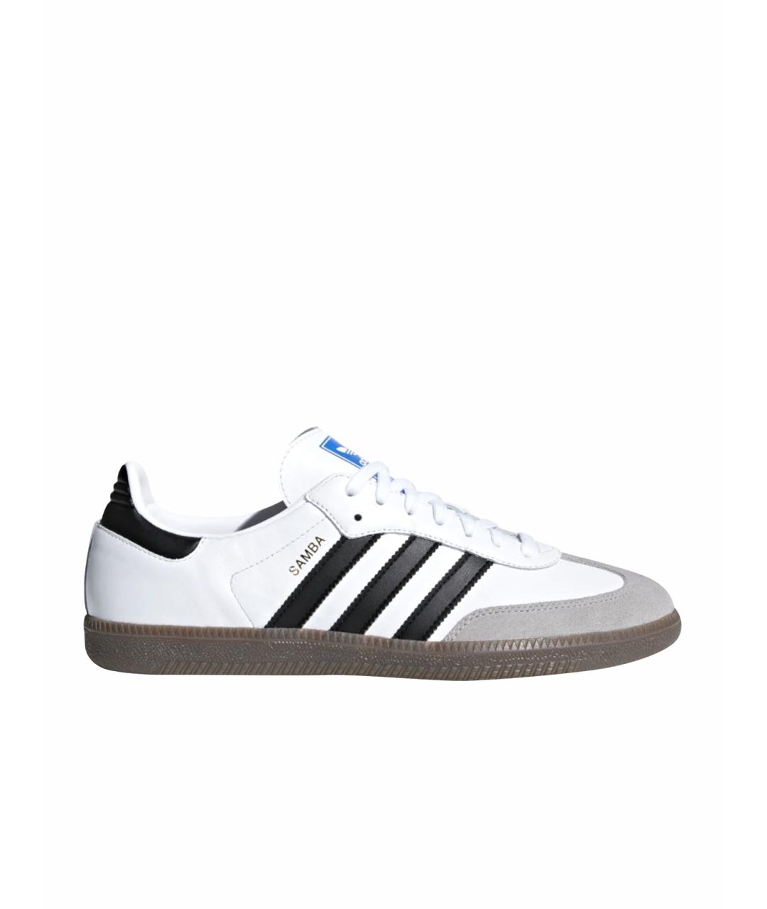 ADIDAS Белые кожаные низкие кроссовки / кеды, фото 1