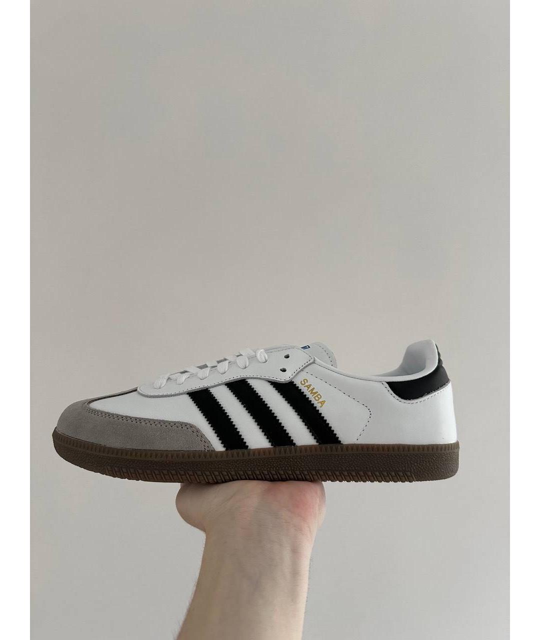 ADIDAS Белые кожаные низкие кроссовки / кеды, фото 3