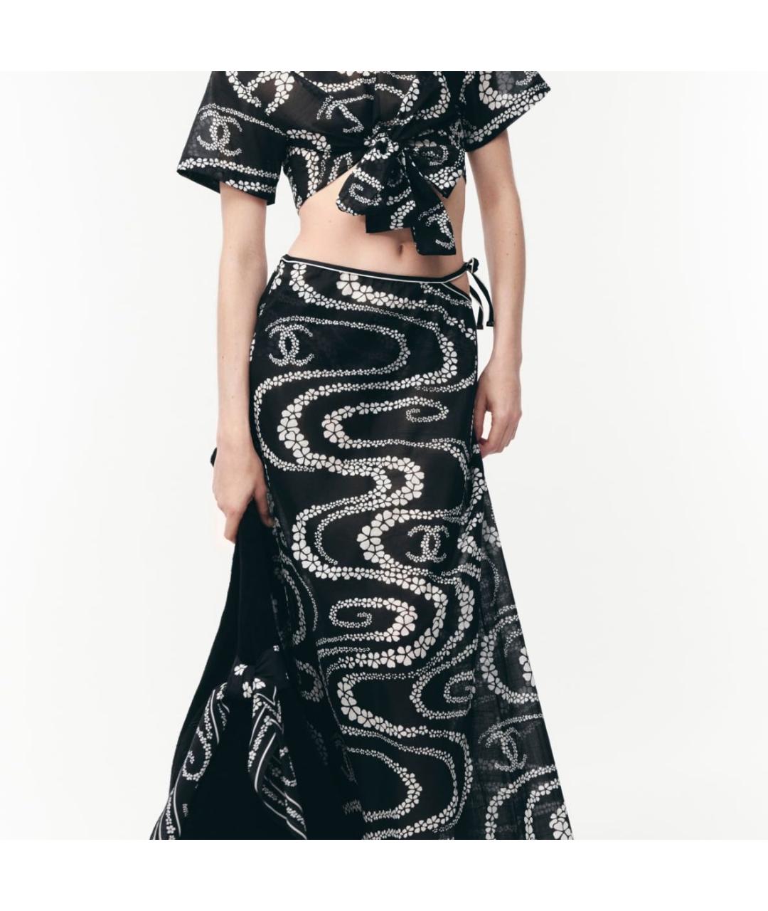 CHANEL Черная хлопковая юбка макси, фото 2