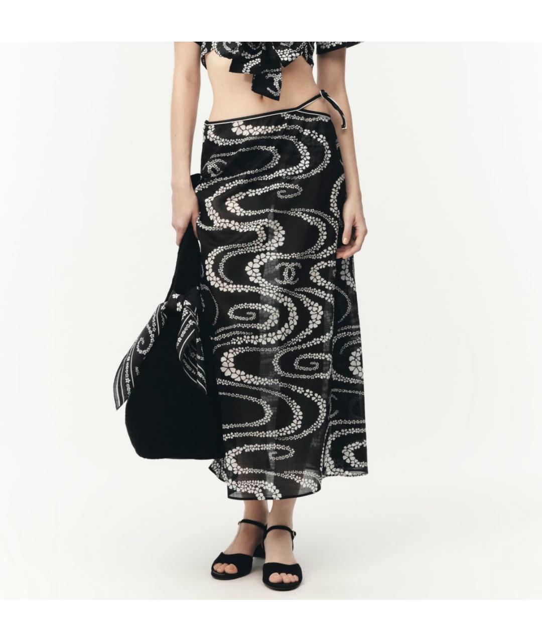 CHANEL Черная хлопковая юбка макси, фото 4