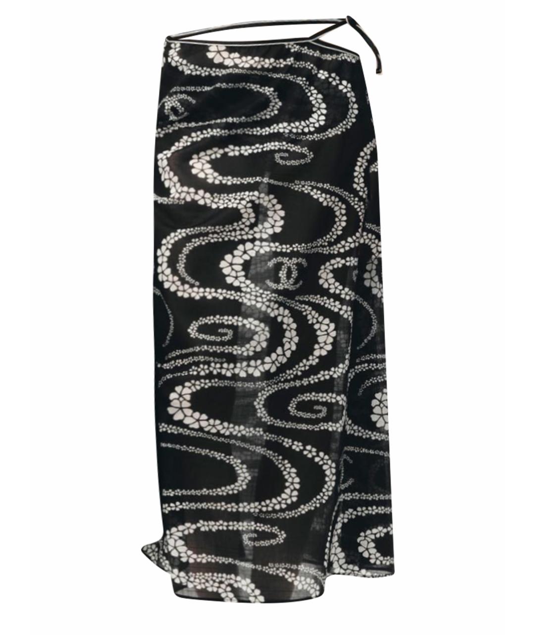 CHANEL Черная хлопковая юбка макси, фото 1