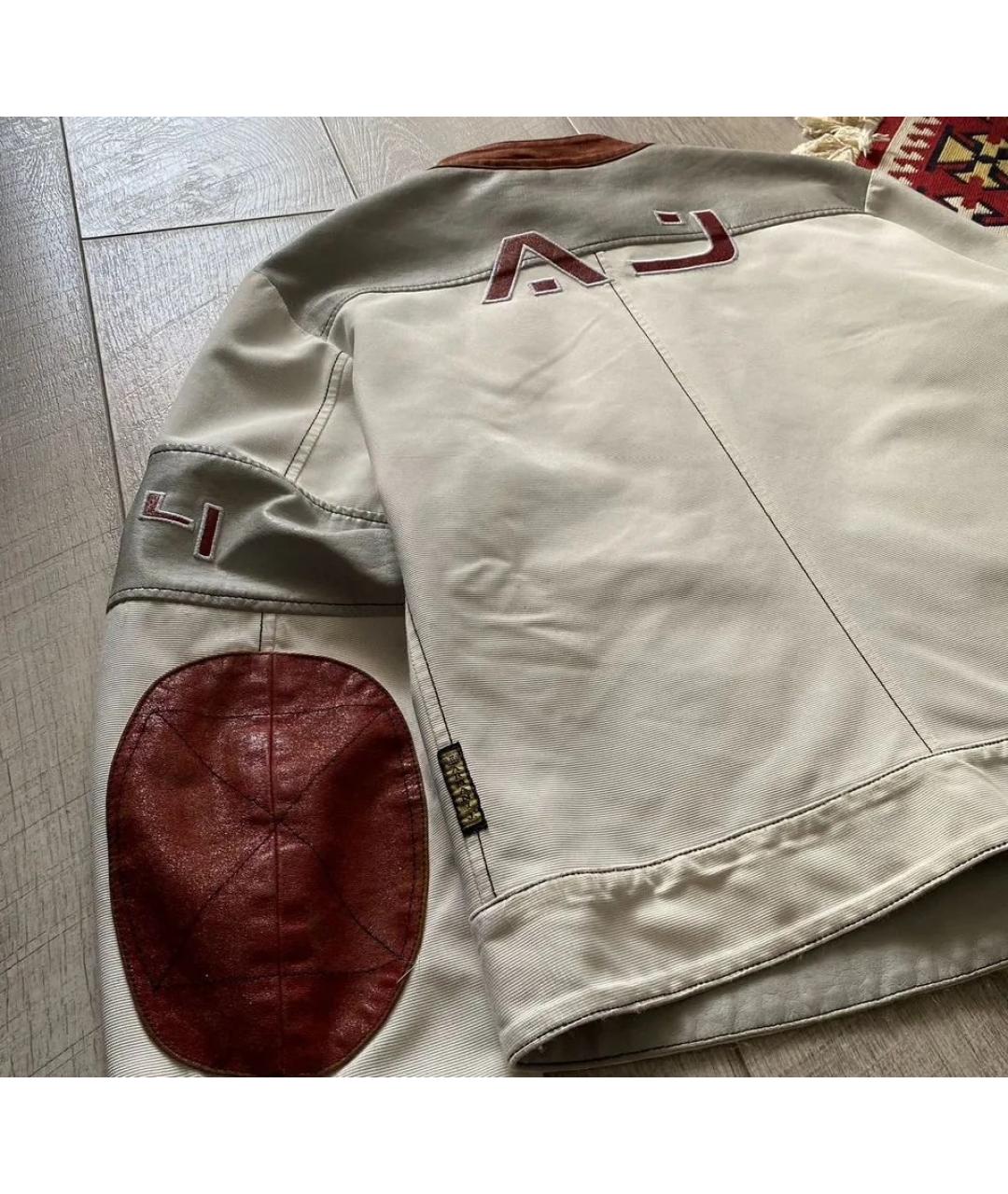 ARMANI JEANS Белая кожаная куртка, фото 4