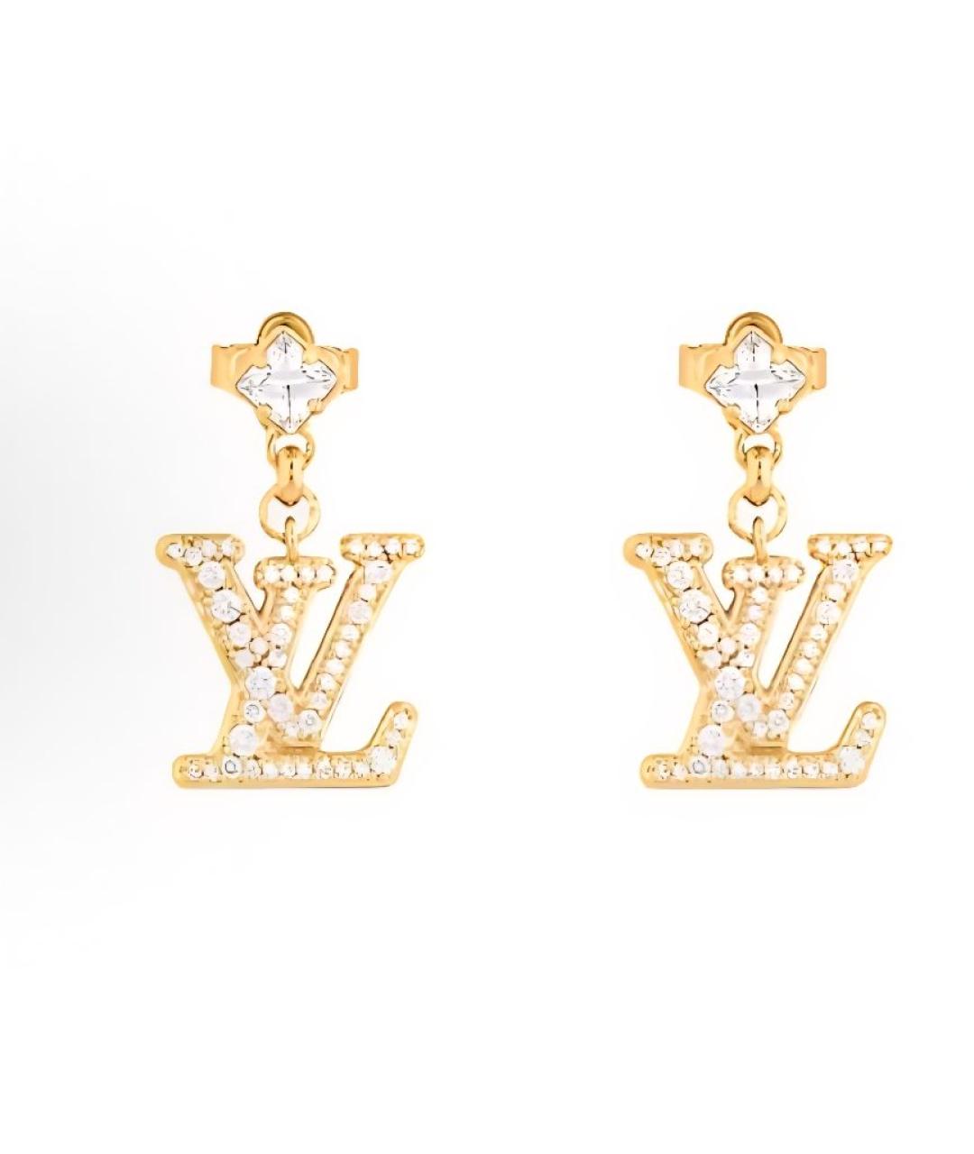 LOUIS VUITTON Золотые металлические серьги, фото 2