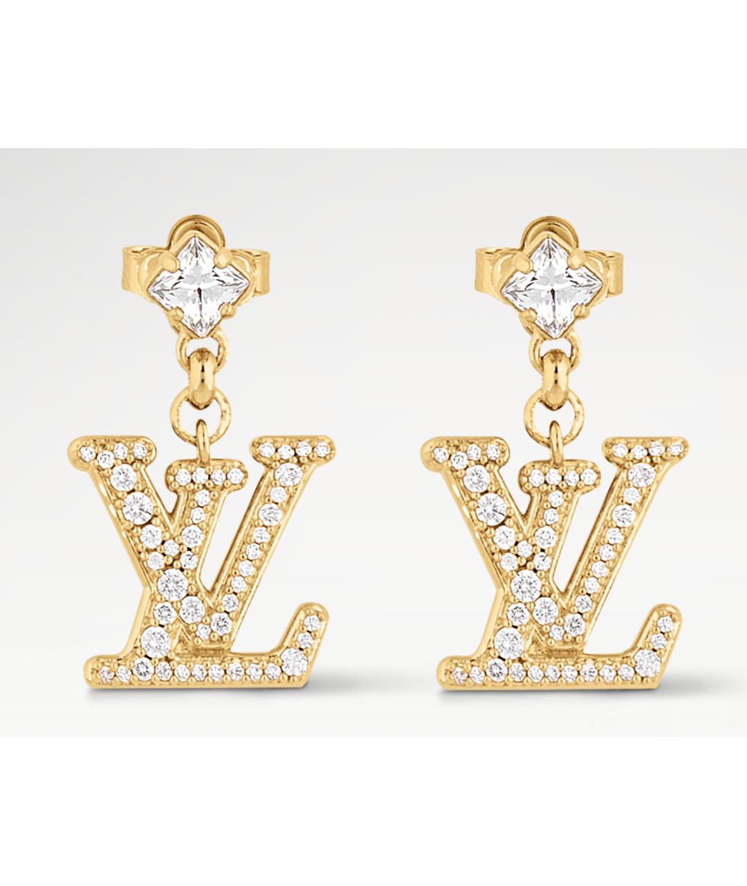 LOUIS VUITTON Золотые металлические серьги, фото 7