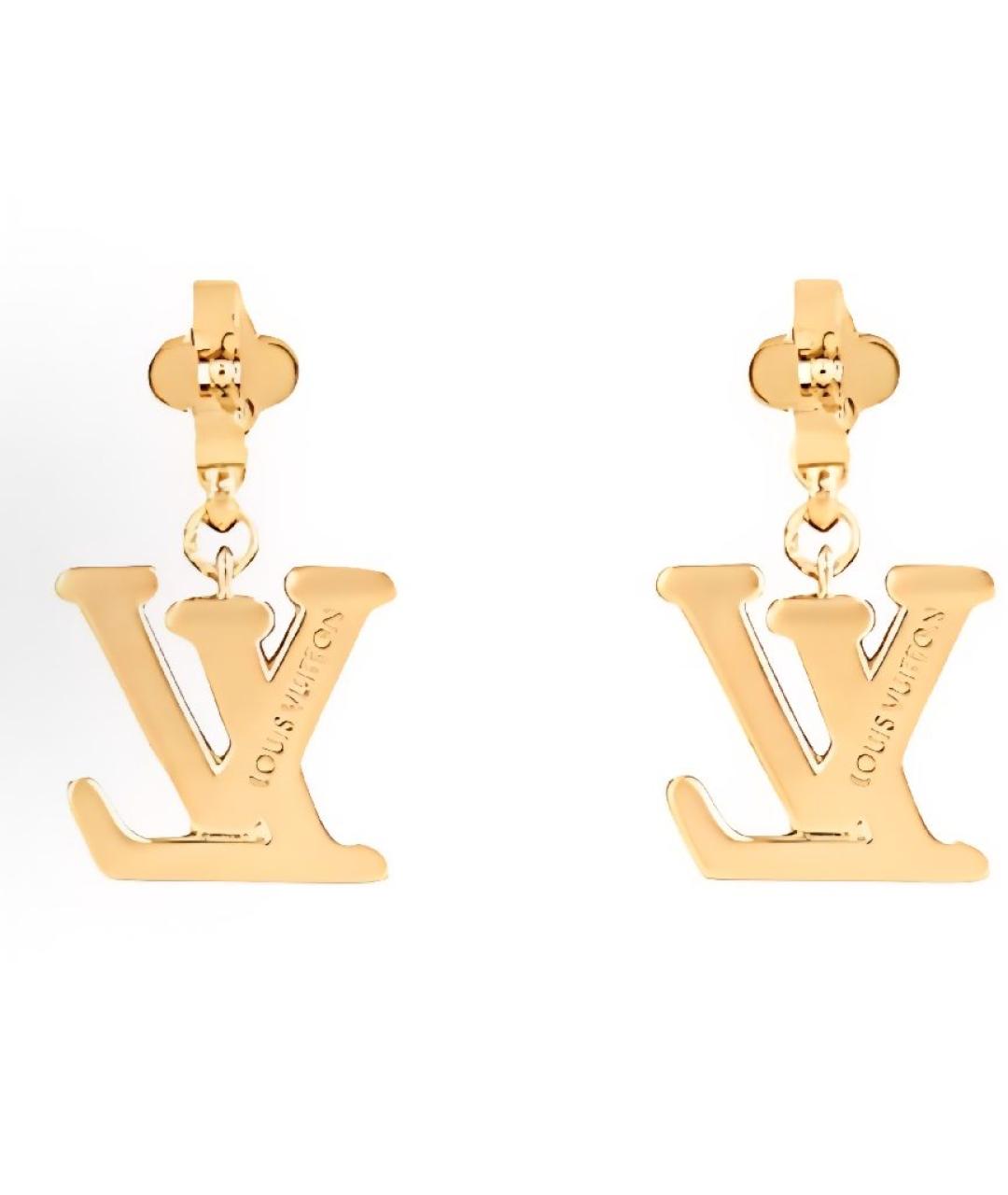 LOUIS VUITTON Золотые металлические серьги, фото 4