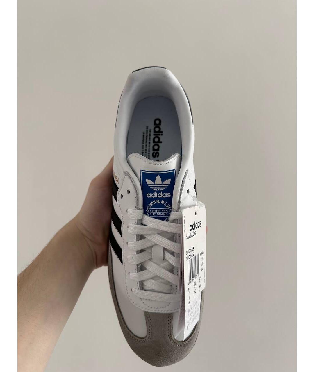ADIDAS Белые кожаные кроссовки, фото 6
