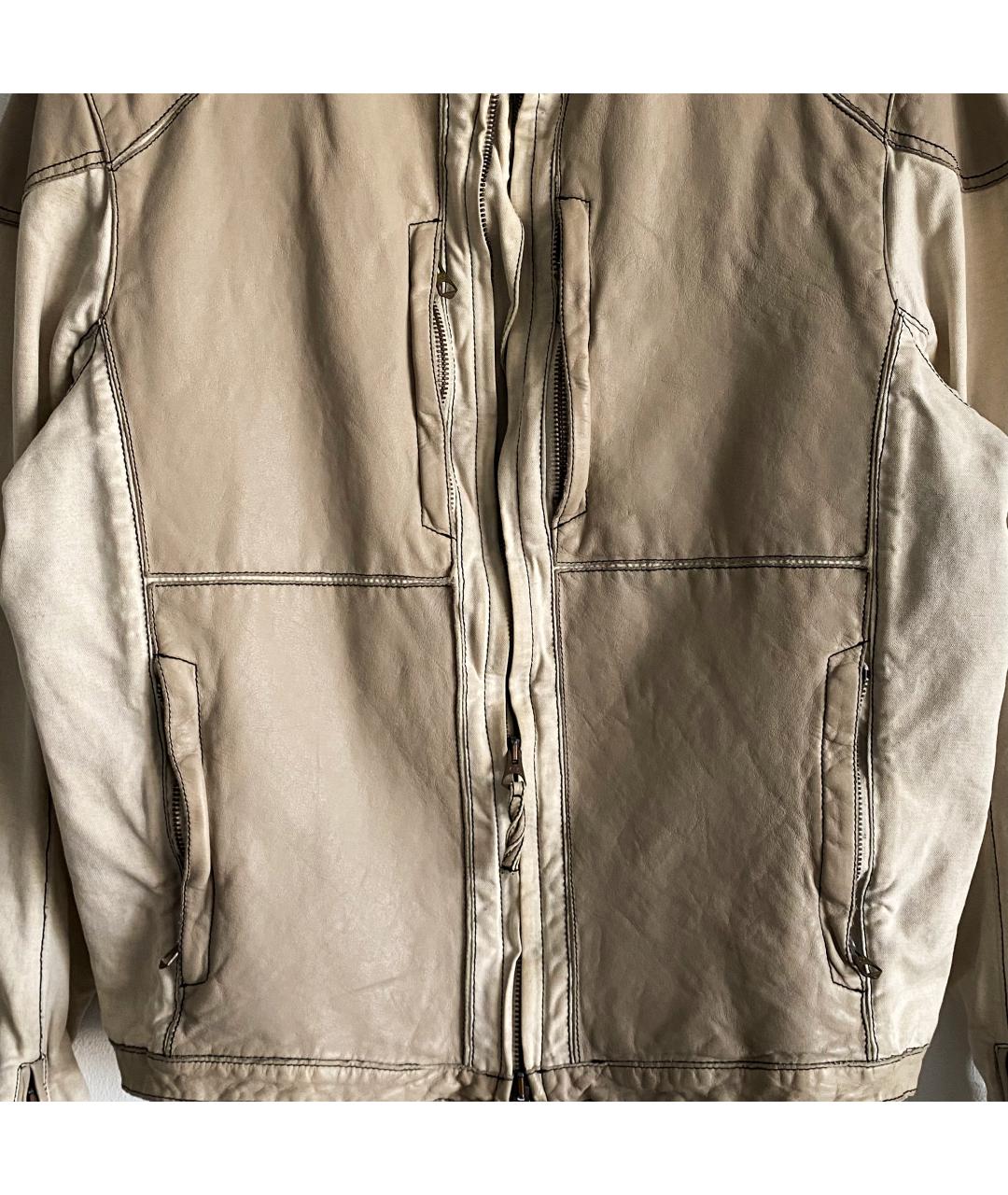 ARMANI JEANS Бежевая кожаная куртка, фото 7