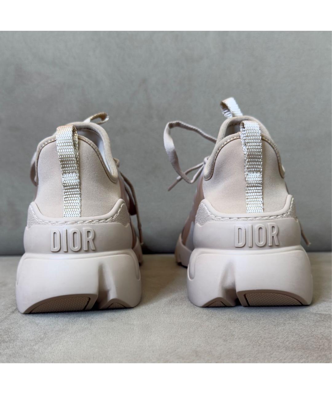 CHRISTIAN DIOR Бежевые текстильные кроссовки, фото 4