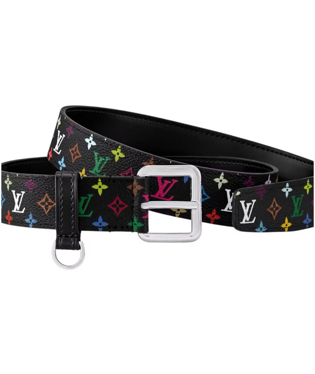LOUIS VUITTON Черный кожаный ремень, фото 2