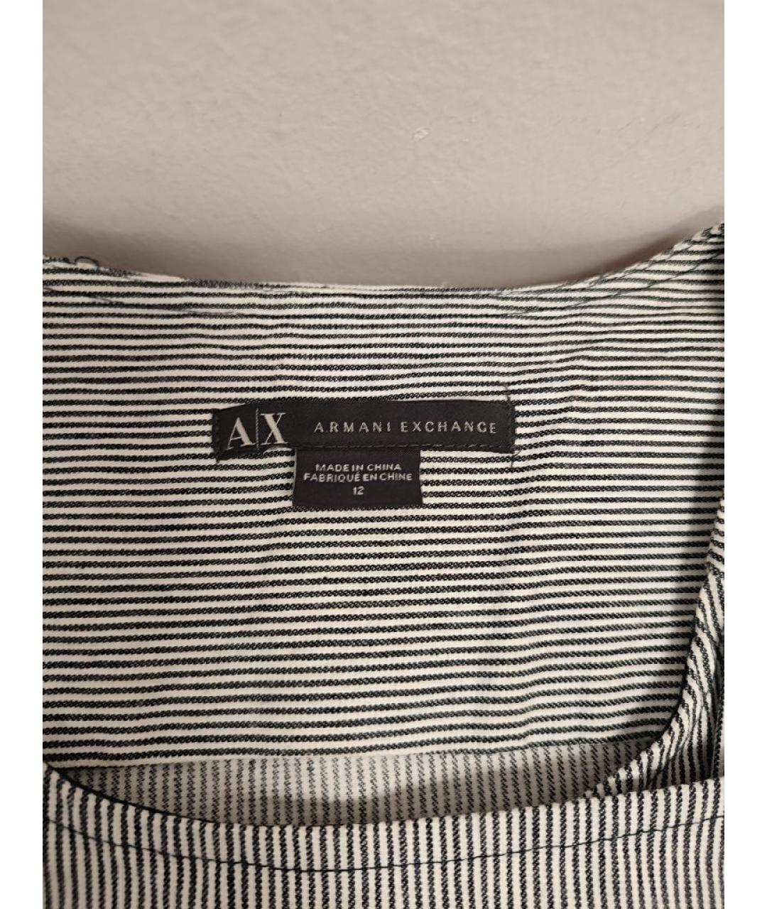 ARMANI EXCHANGE Серое хлопковое повседневное платье, фото 3
