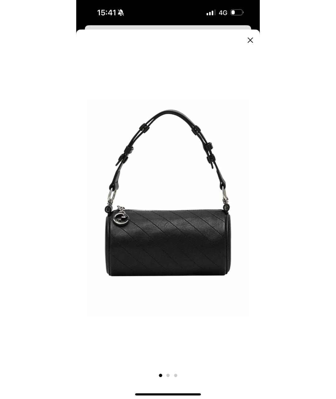 GUCCI Черная кожаная сумка с короткими ручками, фото 6