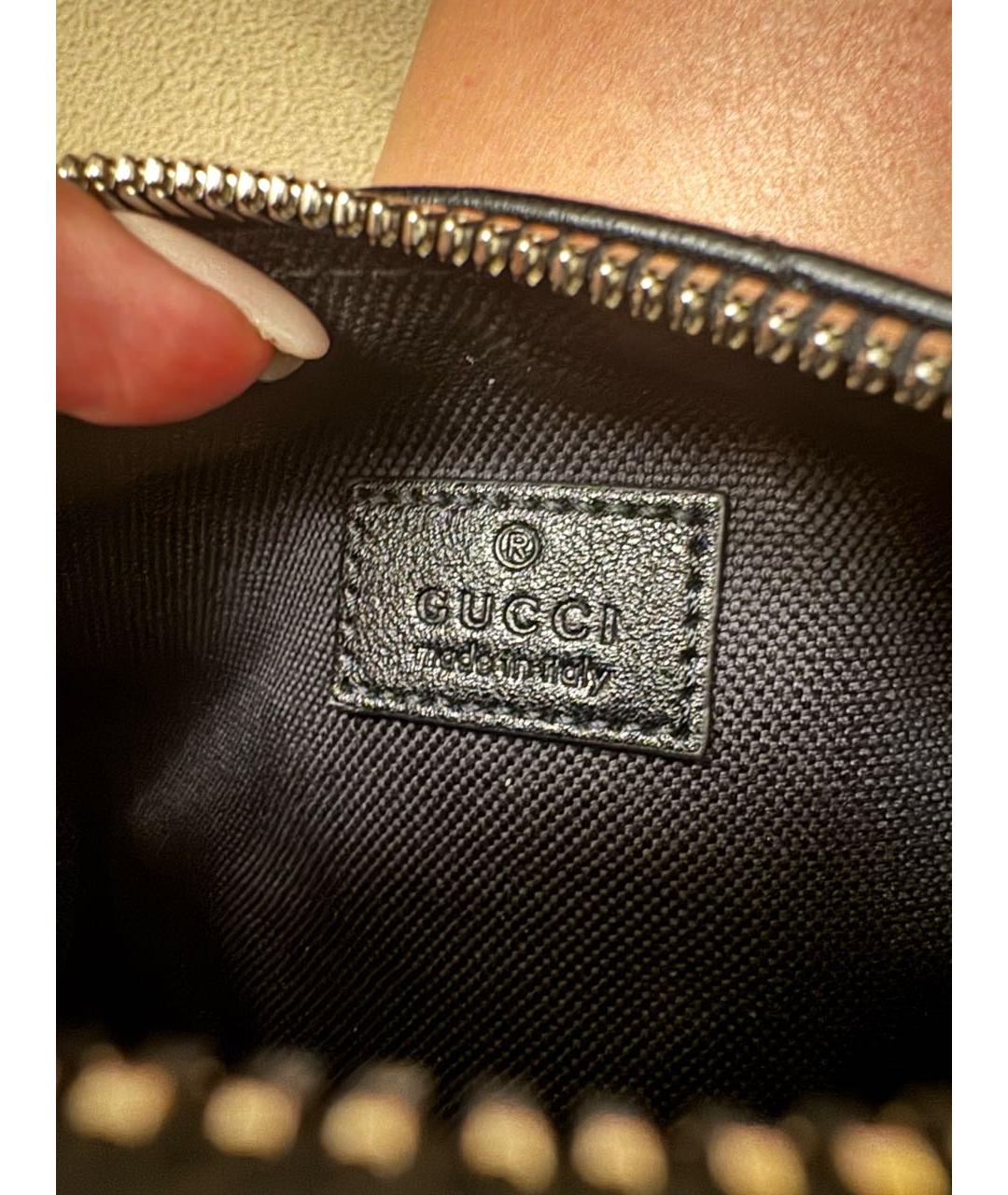 GUCCI Черная кожаная сумка с короткими ручками, фото 7