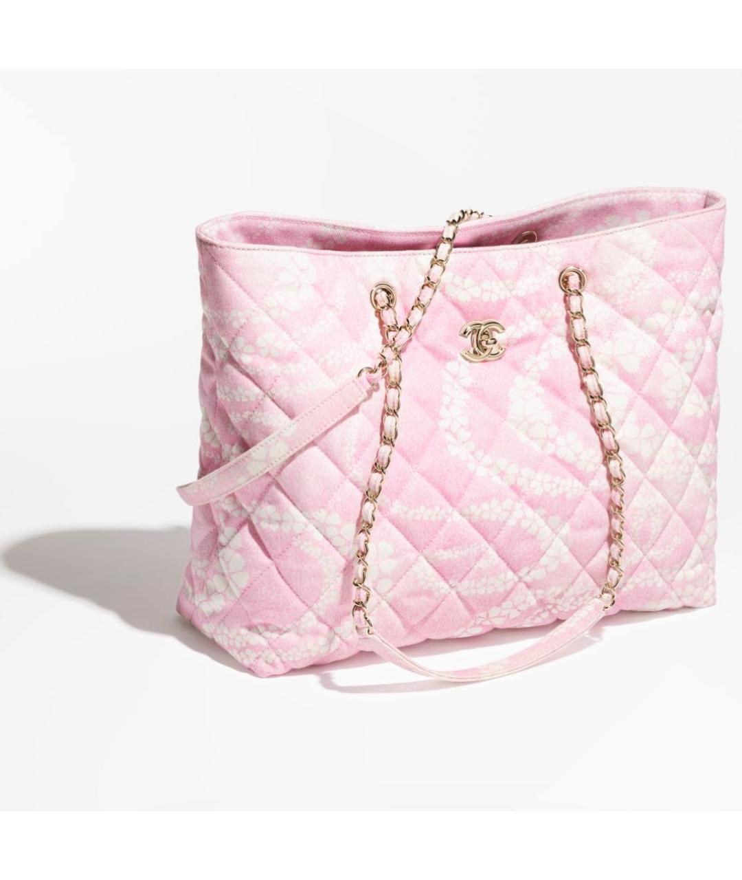 CHANEL Розовая хлопковая сумка тоут, фото 3